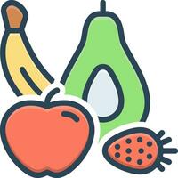 Färg ikon för frukt vektor