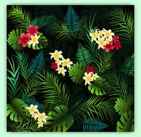Tropisk blommig sömlös vektor mönster bakgrund