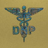 dnp Krankenschwester, medizinisch Symbol Caduceus Krankenschwester Praktiker dnp Vektor, Färbung medizinisch Symbol mit dnp Text, Caduceus Symbol, dnp Krankenschwester Mandela Design vektor