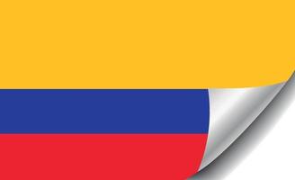 Kolumbien-Flagge mit gekräuselter Ecke vektor