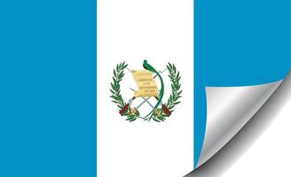 Guatemala-Flagge mit gekräuselter Ecke vektor