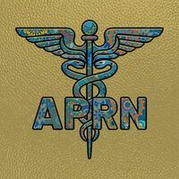 aprn sjuksköterska, medicinsk symbol caduceus aprn sjuksköterska praktiker vektor, färg medicinsk symbol med aprn text, caduceus symbol, aprn sjuksköterska mandela design vektor