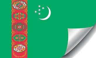 Turkmenistan flagga med böjda hörn vektor