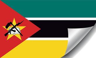 mozambique flagga med böjda hörn vektor