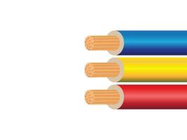 elektrisch Draht auf Weiß Hintergrund. Kupfer Draht ist das elektrisch Dirigent von städtisch Gesellschaft. Vektor realistisch Illustration.