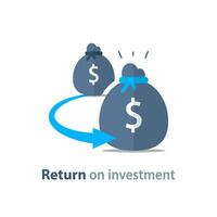 Rückkehr auf Investition, Budget Planung, Ersparnisse Konto, Einkommen Wachstum, Finanzen Konsolidierung vektor