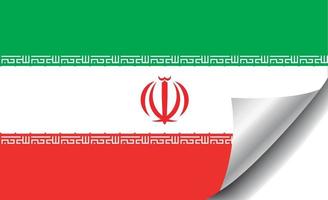 iranische flagge mit gewellter ecke vektor