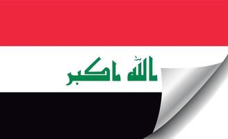 Irak-Flagge mit gekräuselter Ecke vektor