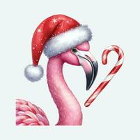 Aquarell Flamingo Weihnachten Vektor Datei