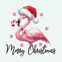 Aquarell Flamingo Weihnachten Vektor Datei