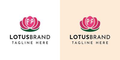 Brief fp und pf Lotus Logo Satz, geeignet zum Geschäft verbunden zu Lotus Blumen mit fp oder pf Initialen. vektor