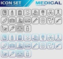 medicinsk ikonuppsättning vektor