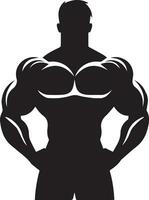 bodybuilding logotyp vektor silhuett illustration 9