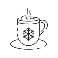 Weihnachten und Winter heiß Schokolade Tasse von heiß Kakao mit Marshmallows und Süßigkeiten Stock isoliert auf ein Weiß Hintergrund. Vektor Urlaub und Weihnachten Entwürfe.