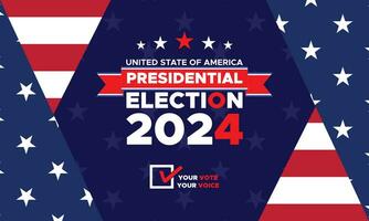 rösta 2024. president- val dag i förenad stater. val 2024 usa. politisk val kampanj baner. bakgrund, posta, baner, kort, affisch design med rösta dag november 5 oss vektor
