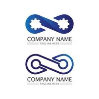 Infinity-Design-Logo und 8-Icon-Business- und Corporate-Infinity-Symbol vektor