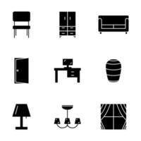 Wohnmöbel Icon Set Element Design vektor