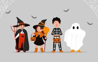 Halloween Kostümparty für Kinder vektor