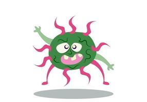 söt karaktär av bakterier, bakterier och virus. vektor