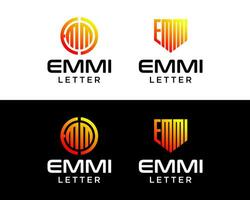 Brief e m m ich Monogramm geometrisch Kreis gestalten Logo Design. vektor