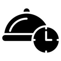 lunch tid glyf ikon vektor