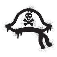 Pirat Hut Graffiti mit schwarz sprühen Farbe vektor
