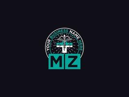 medizinisch mz Logo Symbol, kreativ mz Ärzte Logo Brief Vektor