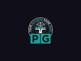 stilvoll pg medizinisch Logo, modern pg Logo Brief Design zum Ihre Klinik vektor