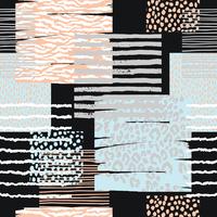 Abstraktes nahtloses Muster mit Tierdruck. Trendy handgezeichnete Texturen vektor
