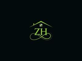 echt Nachlass zh Logo Vektor, Initiale zh hz Luxus Gebäude Logo Brief vektor