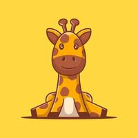 niedliche Giraffenkarikatur-Vektorillustration vektor