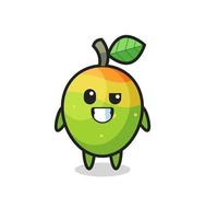 süßes Mango-Maskottchen mit optimistischem Gesicht vektor