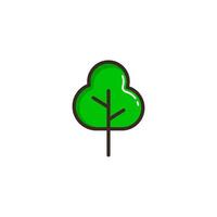 träd ikon med enkel color stil vektor illustration
