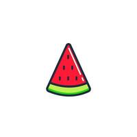 vattenmelon skiva ikon med enkel color stil vektor illustration