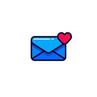 kärlek meddelande ikon med enkel color stil vektor illustration