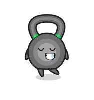 kettleball tecknad illustration med ett blygt uttryck vektor