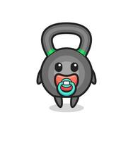 baby kettleball seriefigur med napp vektor