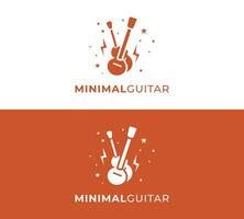 harmonisk elegans minimalistisk gitarr logotyp vektor