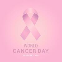 Welt Krebs Bewusstsein Tag Banner mit Band vektor