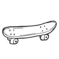 Skateboard Symbol im skizzenhaft Stil. Hand gezeichnet Vektor Illustration