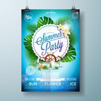 Vector Summer Beach Party Flygdesign med typografisk design