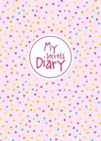 Geheimnisse Tagebuch Vorlage, bunt Punkte auf Rosa Hintergrund vektor