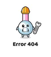 error 404 mit dem süßen Wattestäbchen-Maskottchen vektor