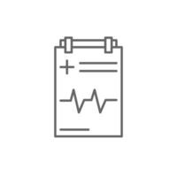 medizinisch Bericht mit Vergrößerung Glas. Suche Diagnose, medizinisch form. Vektor Symbol isoliert auf Weiß Hintergrund