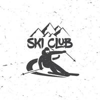 skiclubkonzept mit skifahrer. vektor