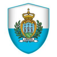 san Marino Flagge im Schild Form. Vektor Illustration.