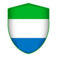 sierra leone flagga i skydda form. vektor illustration.