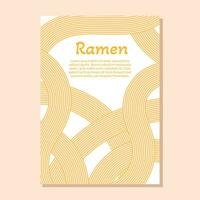 Nudel Ramen Gelb Textur Poster Vorlage. Pasta wellig Hintergrund. Italienisch Spaghetti, Makkaroni Illustration vektor