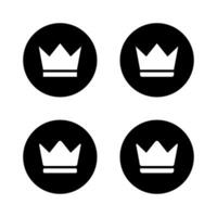 krona, premie ikon vektor i svart cirkel. vip tecken symbol