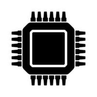 elektronisch Chip Vektor Symbol isoliert auf Weiß Hintergrund. Computer Chip Symbol, Zentralprozessor Mikroprozessor Chip Symbol.